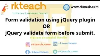 jQuery Form Validation Tutorial | jQuery Validation in Hindi using Plugin