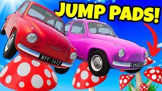 We Used Mushroom Jump Pads During a Race in BeamNG Drive Mods!