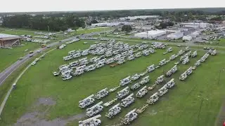 Hundreds of bucket trucks roll into Lake City ahead of Tropical Storm Debby