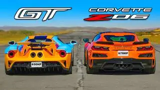 Ford GT v Corvette Z06: DRAG RACE