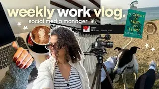 productive work vlog 9-5 social media manager | spend the week with me💻 📚📱