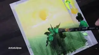 Cloth Technique | Abstract Rose At the Sunset | Acrylic Painting For Beginners | Step by Step | ASMR