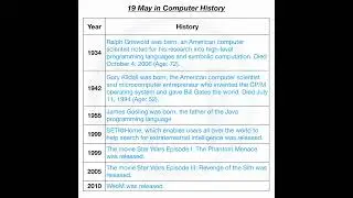 19 May in Computer History.