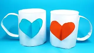 How to Make A Paper Cup with 3D heart // Paper DIY Crafts