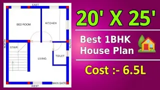 20 x 25 House PlanII 20 x 25 घर का नक्शा II 500 sqft House Design