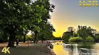 Walking into London Sunset | A Relaxing walk in London's Regents Park [4K HDR]