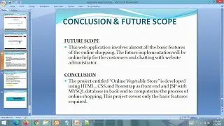 PPT - Online Vegetable Store  || JSP MYSQL