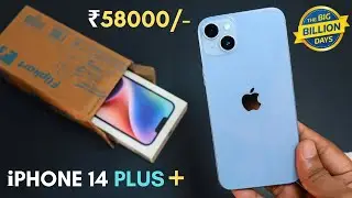 iPhone 14 Plus Unboxing  ̶8̶9̶9̶0̶0̶ ₹58147/- Cheapest  Ever | Flipkart Big Billion Day Sale !!!