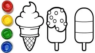 Cute Icecream Drawing And Coloring For Kids And Toddlers | Smart Kids Art