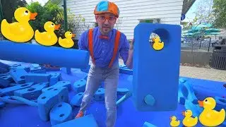 Blippi at an Outdoor Childrens Museum | Learn about Fossils and More!