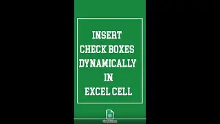 Insert Check boxes Dynamically in Excel Cell ✅ 