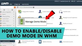 How To Enable Or Disable Demo Mode in WHM?