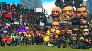 SPEAKERMAN VIOLET, CAMERAMAN ULTRA AND TV MAN FUTURE VS ALL 1-72 SKIBIDI TOILET BOSSES (Garry's Mod)