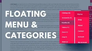 How To Create Floating Menu In Wordpress | WooCommerce Categories