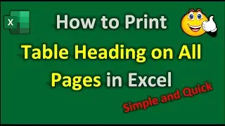 How to Print Table Heading on All Pages in Excel | Excel Tricks