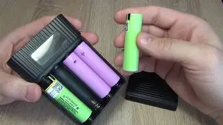 Супер Power Bank 4x18650 с фонарём ♦ Отображает ток и напряжение (In и Out)..