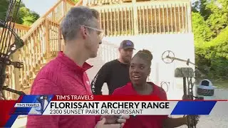 Tim Ezell and Chelsea Haynes visit the Florissant Archery Range