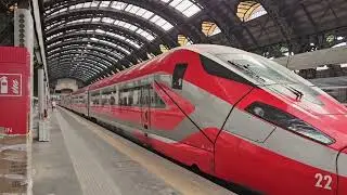 Frecciarossa 1000 Italian high speed train leaving Milano Centrale station