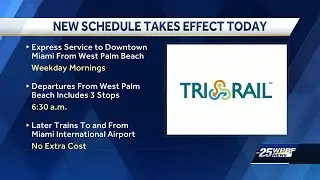 New Tri-Rail service from West Palm Beach to downtown Miami starts Monday