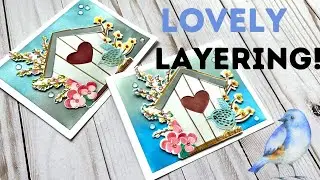 Have You Tried Layered Stenciling? Bird House Card