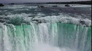 Video Background Stock Footage Free ( Fly over Niagara Falls )