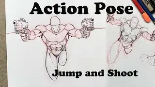 Action Pose  Jump and Shoot