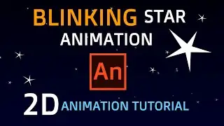 BLINKING STAR ANIMATION| how to create night sky and blinking star in adobe animate| cartoon star