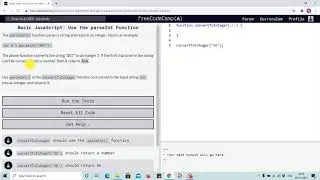 Lesson 106 - using parseInt function - freecodecamp