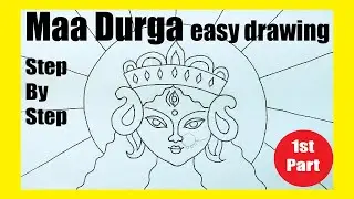 Maa Durga Drawing / Durga Puja easy drawing / Easy Maa Durga drawing / Durga drawing / Easy Durga