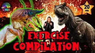 Dinosaurs and Bugs Exercise Compilation | Indoor Workout for Kids | PE Kids Fitness