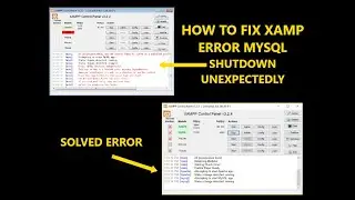 How To Fix Xamp Local Host Error MySQL shutdown unexpectedly | 2022