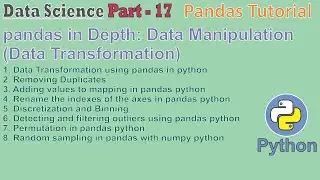 data science |Part - 17| data transformation using pandas in python