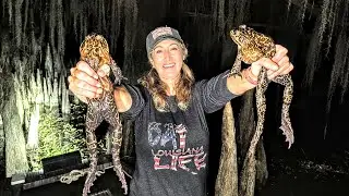 Catching Giant Bullfrogs Barehanded in the Louisiana Swamp!