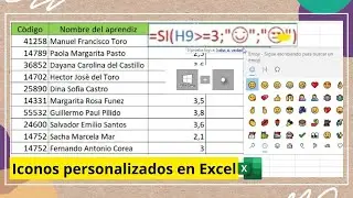 ICONOS PERSONALIZADOS EN EXCEL