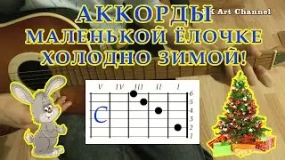 МАЛЕНЬКОЙ ЕЛОЧКЕ ХОЛОДНО ЗИМОЙ Аккорды 🎸 НОВЫЙ ГОД ♪ Разбор песни на гитаре ♫ ДЛЯ НАЧИНАЮЩИХ