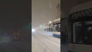 [2024] Moscow trams at snowfall