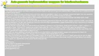 How to : Auto-generate implementation wrappers for interface/coclasses