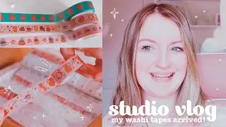 STUDIO VLOG ✸ big shop update! Designing new products, making notebooks and my washi tapes arrived!