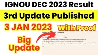 (Breaking News) IGNOU December 2023 Exam Result 3rd Update Published | ignou result update 2023