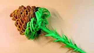 How To Make Glitter Foam Flower ( Golden Foamiran) // Amazing Handmade Flower