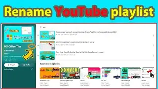 Rename YouTube playlist | Change YouTube playlists name