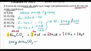 A massa de carbonato de sódio que reage completamente com 0,25 mol de ácido clorídrico é: