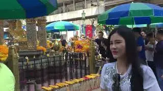 Walking In Bangkok Erawan Shrine, In Thailand