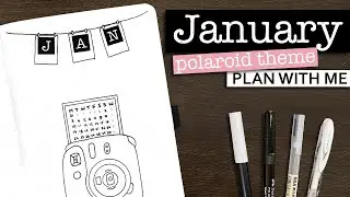 Simple January Bullet Journal Setup 💜 Polaroid theme