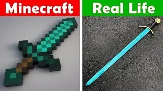 MINECRAFT DIAMOND SWORD IN REAL LIFE! Minecraft vs Real Life animation CHALLENGE