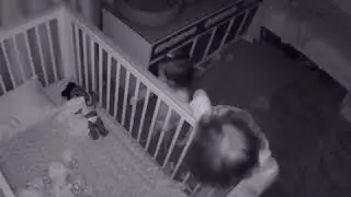 Loving Brother Helps Cute Little Sister to Get Out of Her Cradle - 1074567