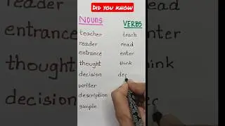 formation of verbs | verbs and nouns 