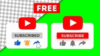 Like, Share, Bell and Subscribe video green screen, transparent background