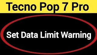 how to set data limit warning,Tecno Pop 7 Pro me me data limit kaise set kare