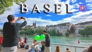 BASEL SWITZERLAND ✨ Stroll around CITY CENTRE & Rhein River 4K / Rathaus & Shopping Street